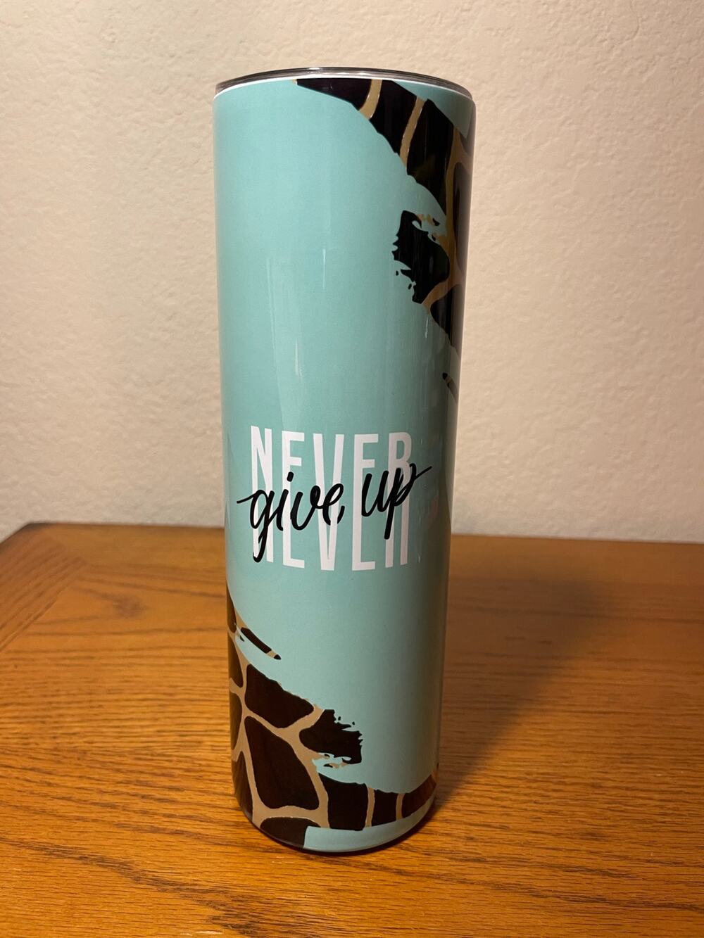 30oz Tumbler Never Give Up Stainless steel cup sublimation minor defects